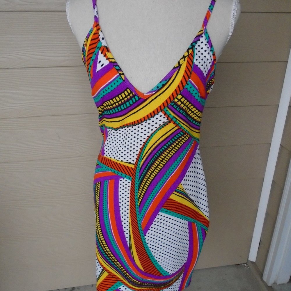 Boohoo Emma tribal print bodycon dress sz 10